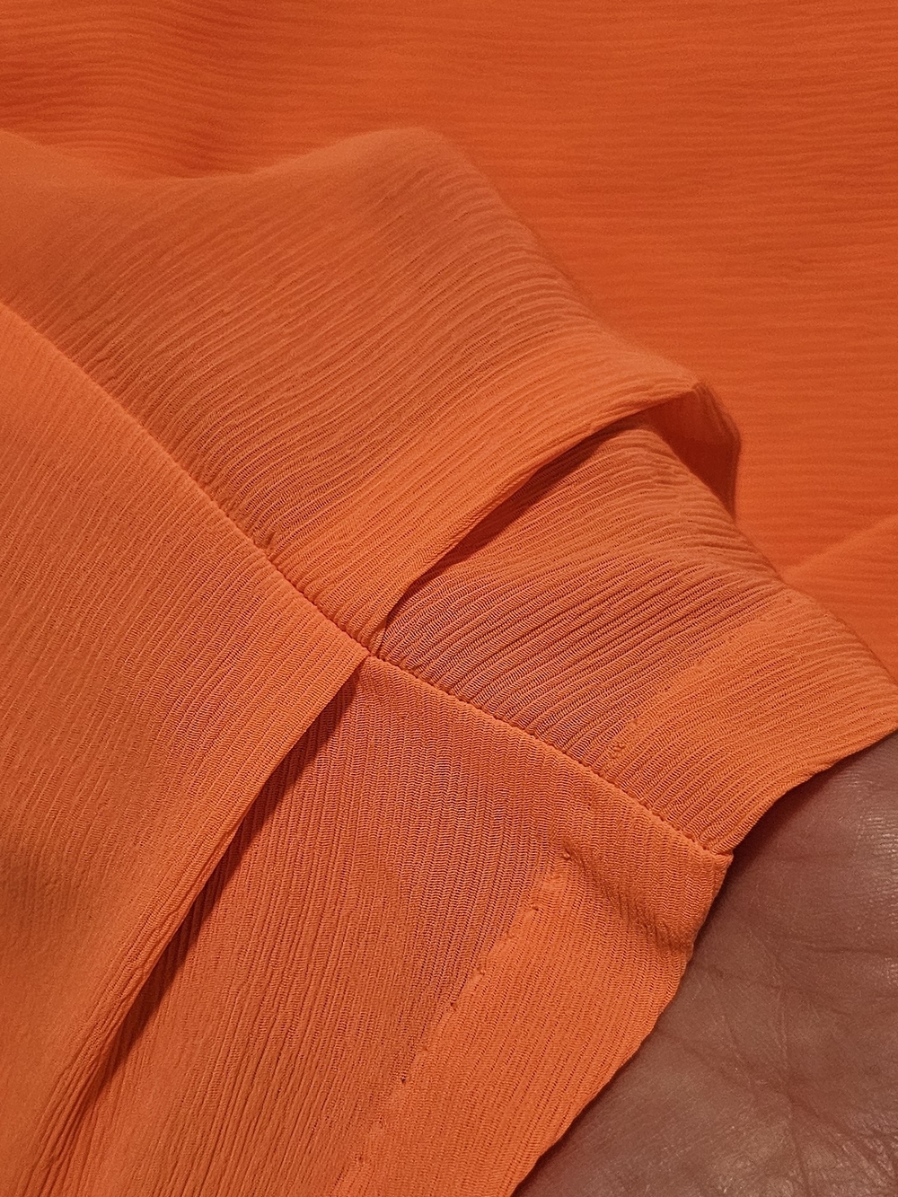BB Dakota Coral-Orange Button Front Blouse - Picture 7 of 9